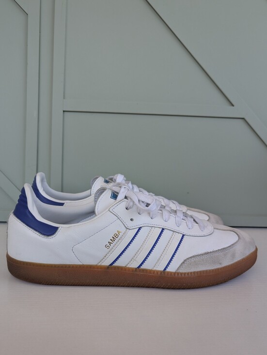 adidas Other - Adidas Samba Classic Leather Sneakers - White / Blue
